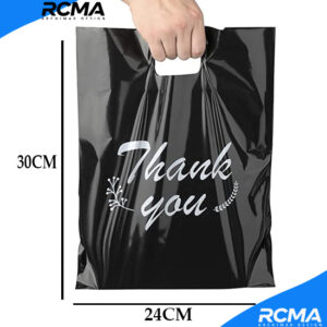 Sac Plastique Personnalisé Noir/Rouge